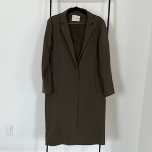 Oak + Fort Long Blazer Coat - Green (Small)
